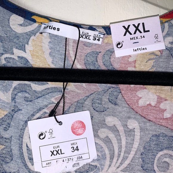 Lefties NWT Wrap Style Floral Dress Size XXL Colorful Short Sleeve Summer Dress - Picture 2 of 12